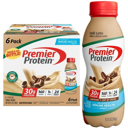 Premier Protein Shake, Café Latte, 30g Protein, 11.5 Fl Oz, 6 Ct