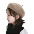 thumbnail image 2 of RKSTN Baby Hat Wool Beret Solid Color Travel Beach Trips Casual Versatile Toddler Hats Boys (Coffee ,2 Years), 2 of 6