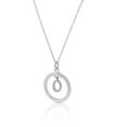 thumbnail image 2 of 925 Sterling Silver White Clear CZ Circle Letter Initial Pendant Necklace, 18" - O, 2 of 4