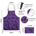 thumbnail image 7 of Purple Halloween Black Bats Apron-Garden Aprons for Women with Pockets-Cotton Linen Waterproof Kitchen Cooking Gardening Aprons Adjustable for Kitchen,Cooking,BBQ and Salon 33"x27", 7 of 7