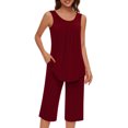 thumbnail image 5 of FAIWAD Womens Short Pajama Set 2 Piece Summer Sleepwear Set Sleeveless Tank Tops and Capri Short Pant, 5 of 8