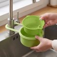 thumbnail image 3 of Kitchen Sink Strainer Basket, Hanging Sink Drain Basket with Openable Bottom Cover, Multifunctional Kitchen Sink Strainer Press Automatic Dumping Basket（Green）, 3 of 6