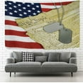 thumbnail image 2 of GZHJMY Tapestry Military Dog Tags Patriotic USA Flag Constitution Tapestry Wall Hanging Decorative Wall&nbsp;Blanket&nbsp;Bedding Tapestry for Bedroom Living Room Dorm 60"x51" Gift Decor, 2 of 7