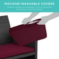 thumbnail image 6 of Best Choice Products 4-Piece Outdoor Wicker Patio Conversation Furniture Set w/ Table, Cushions - Black/Deep Burgundy, 6 of 8