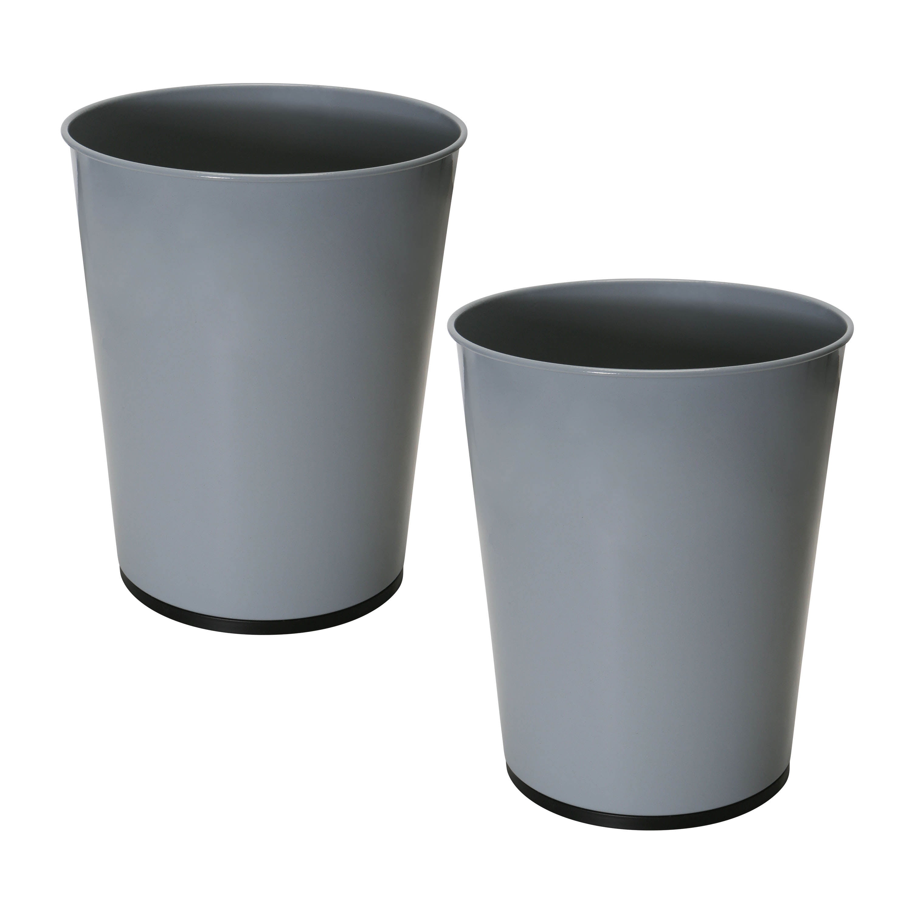 Bath Bliss 2 Pack Iron Trash Can in Grey