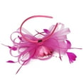 thumbnail image 6 of Women's Feather Hair Clip with Veil – Elegant Bridal Headpiece for Weddings, Parties & Evening Events Under 5$, Yubnlvae Hats for Women Fascinators Womens Flower Hat for , Hot Pink, One Size, 6 of 8