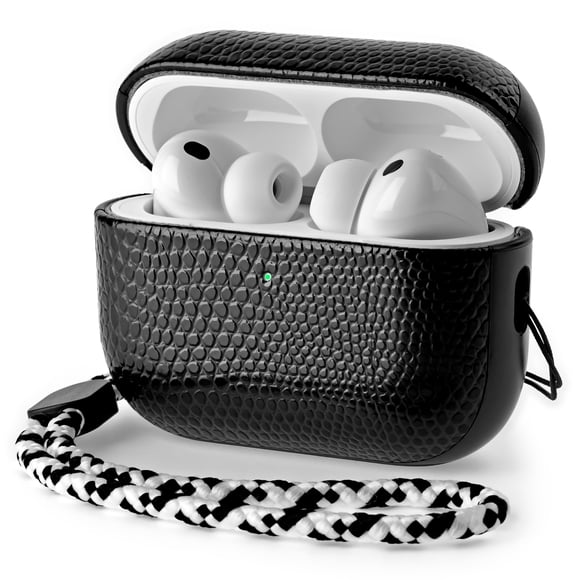 Funda de cuero RIXENY para AirPods Pro 3 2025, negra