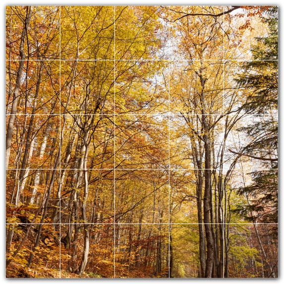 Picture-Tiles.com: Autumn Ceramic Tile Wall Mural WAL500005-55L. 40"W x 40"H using (25) 8" x 8" Ceramic Tiles-Satin Finish
