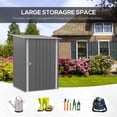 thumbnail image 4 of Outdoor Lighting Outsunny 3.3' x 3.4' Outdoor Storage Shed, Galvanized Metal Utility Garden Tool House, 2 Vents and Lockable Door for Backyard, Bike, Patio, Garage, Lawn, Gray,Outdoor String Lights, 4 of 5