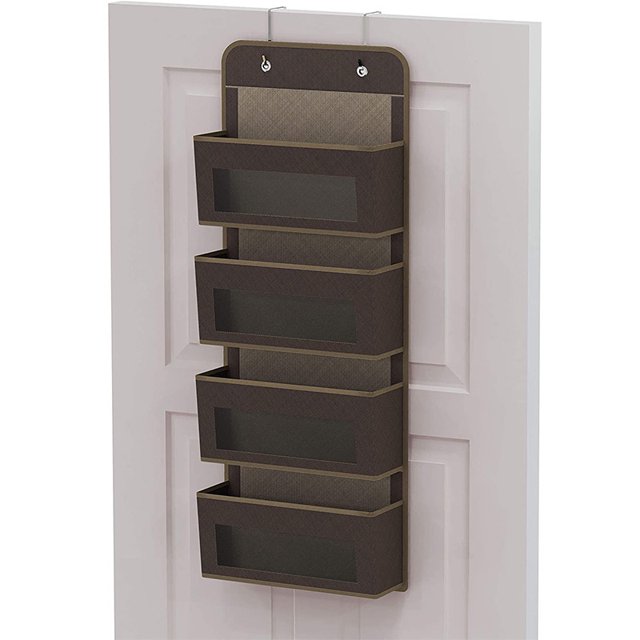 Organizador para colgar sobre la puerta con 4 bolsillos transparentes para ventana Almacenamiento montado en la pared con ganchos para organizar los baños del dormitorio Sincero Electrónica