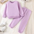 thumbnail image 2 of NOLDARES 2 Piece Toddler Baby Boy Outfits Fall Winter Clothes Long Sleeve Color Block Sweatshirt Tops and Joggers Pants Set Clothing(Purple,7-8 Y), 2 of 8