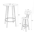 thumbnail image 7 of YesFashion 3pcs/set Bar Dining Table And Chairs Set with Backrest And Partition 2pcs 12 x 35.5in. Stools with 1pc 24 x 35.5in. Table for Home, Kitchen Dining Room 2 People, 7 of 7