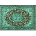 thumbnail image 1 of Ahgly Company Indoor Rectangle Medallion Turquoise Blue Traditional Area Rugs, 2' x 3', 1 of 4