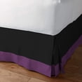 thumbnail image 2 of D.N.G. BEDDINGS Luxury 1 Piece Split Corner Two Tone Tailored Bed Skirt, Queen Size 6 Inch Deep Pocket, 800 Thread Count, 100% Egyptian Cotton, Solid Black/Plum Color., 2 of 3