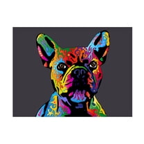 Trademark Fine Art Michael Tompsett French Bulldog Grey Canvas Wall Art - 24x32