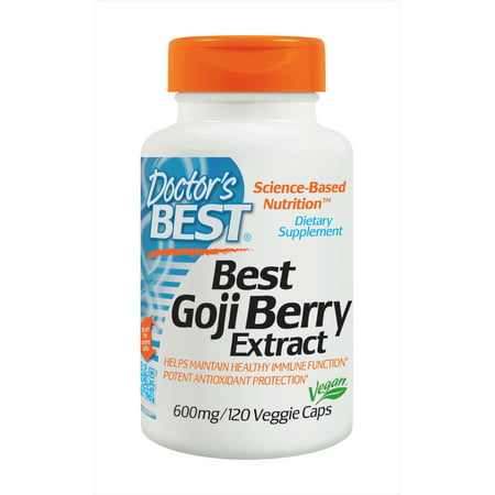 Doctor's Best Goji Berry Extract, Non-GMO, Vegan, Gluten Free, 120 Veggie (Best Goji Berry Supplement)