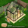thumbnail image 5 of 6 x 4Ft Large Outdoor Greenhouse with 2 Vent Window, Aluminum Frame, Sliding Door, 5 of 10
