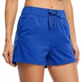 thumbnail image 3 of Womens Summer Shorts Solid Color Elastic Waist Loose Yoga Lounge Shorts with Pocket Ladies Running Athletic Shorts, 3 of 4