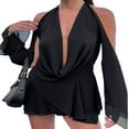 thumbnail image 4 of Robe Mini en Maille à Volants Y2K pour Femmes, Sexy, Coupe Basse, Manches Courtes, Robe de Soirée, Vêtements de Fée, 4 of 6