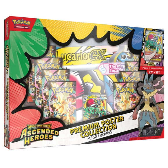 Cartas Coleccionables Pokemon TCG Mega Evolution Ascended Heroes Premium Poster Collection Mega Lucario en Ingles