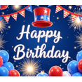 thumbnail image 3 of Colorful Theme Birthday Banner Decorative Design Party Backdrop for Kids Celebration Patriotic Event Indoor Decoration, 3 of 7