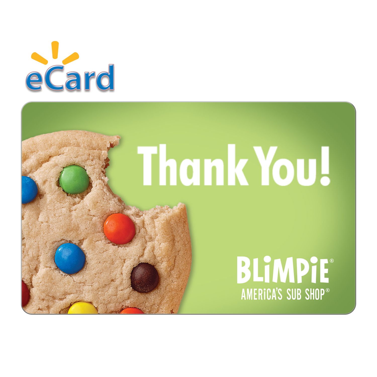 Blimpie $15 Thank You Cookie Gift Card (Email Delivery)