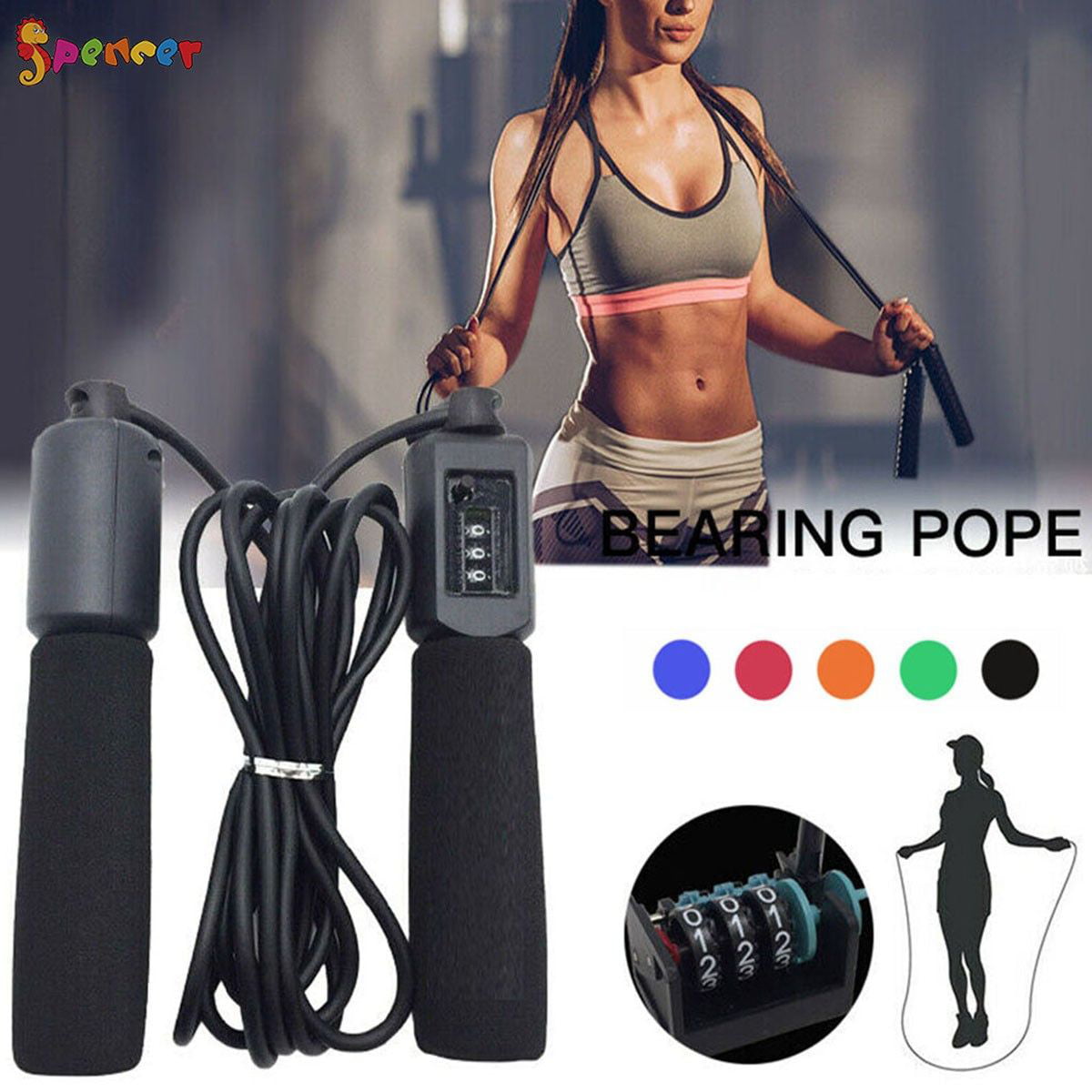 Skipping Rope Adjustable Length Speed Jump Rope Home Workout Boxing Gym Fitness 