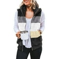 thumbnail image 2 of Women's Plus Size Casual Color Block Plush Sweatshirt Zipper Blouse Warm Coat Vest Tanks Zip up Jackets for Women Dry Jacket Women, 2 of 5