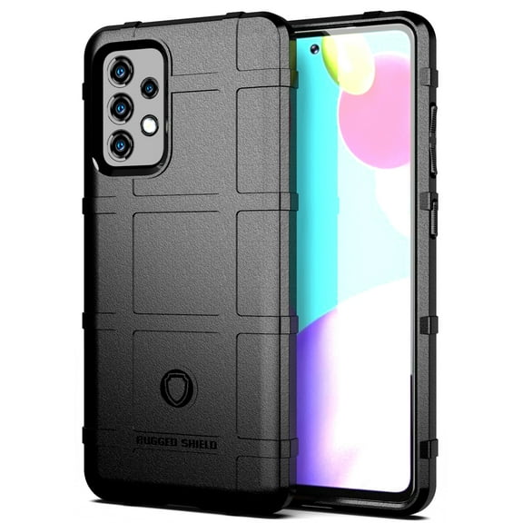 Case for Galaxy A52 5G, Nakedcellphone [Black] Rugged Shield Flexible Cover [Anti-Fingerprint, Matte Texture] for Samsung Galaxy A52 5G Phone