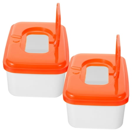 HOMOBABE 2Pcs Wipe Holder Reusable Refillable Plastic Wipes Container for Home Use 14.2*5.5*3.4in