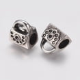 thumbnail image 2 of 2 pc Ion Plating(IP) 304 Stainless Steel European Beads Rhinestone Settings Large Hole Beads bag Antique Silver 11x10x8mm Hole: 4.5mm Fit for 1mm Rhinestone, 2 of 2