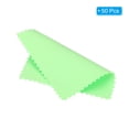 thumbnail image 3 of Uxcell 3.15x3.15" Paño de limpieza de joyería, 50 piezas envueltas individualmente, paño de pulido de microfibra verde claro, 3 of 5