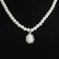 thumbnail image 3 of 1PC Elegant Pearl Crystal Drop Earrings Chain Necklace Wedding Party Jewelry Set, 3 of 6