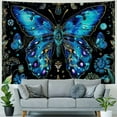 thumbnail image 4 of JRXY  Blue Butterfly Tapestry Boho Floral Tapestries Botanical Moon Phase Tapestry Aesthetic Large Tapestry Teal Wall Tapestry for Bedroom Living Room Dorm  Painting, 4 of 6