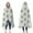 Blue Highland Cow, variant on Wearable Blanket,White Highland Cow Flower Pattern Hooded Wearable Flannel Blanket for Adults & Teens,Winter Poncho Shawl Wrap Cape Cozy Anti-Pill,50"x60"