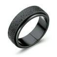 thumbnail image 2 of Men's 6MM Blue/Black/Rose Gold/Rainbow Spinner Band Stainless Steel Ring Sz 5-12, 2 of 9
