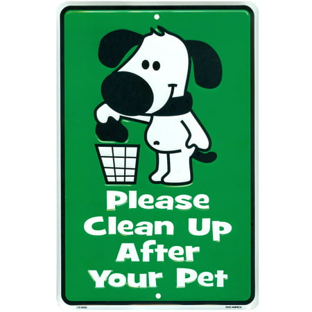 Tags America Cute No Dogs Pooping Sign, Please Clean Up After Your Pet, No Dog Poop Metal Yard Signs, 8 inch x 12 (Best Way To Dispose Of Dog Poop In Yard)