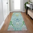 thumbnail image 4 of Dalyn Rugs Machine Washable Indoor/Outdoor Chantille Teal 2'3" x 7'6" Runner Rug, 4 of 7