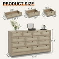 thumbnail image 3 of 12 Drawer Wood Dressers for Bedroom, Wooden Dressers for Adult Bedroom, Modern TV Stand Dresser for 65 inch TV, 61" Wide Chest of Drawers for Living Room, Closet, Hallway, 3 of 9