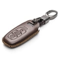 thumbnail image 2 of Vitodeco Leather Smart Key Fob Case Cover Protector Compatible with Audi A3, A4, A5, A6, A7, S5, S7, Q5, RS - 4-Button, Brown, 2 of 5