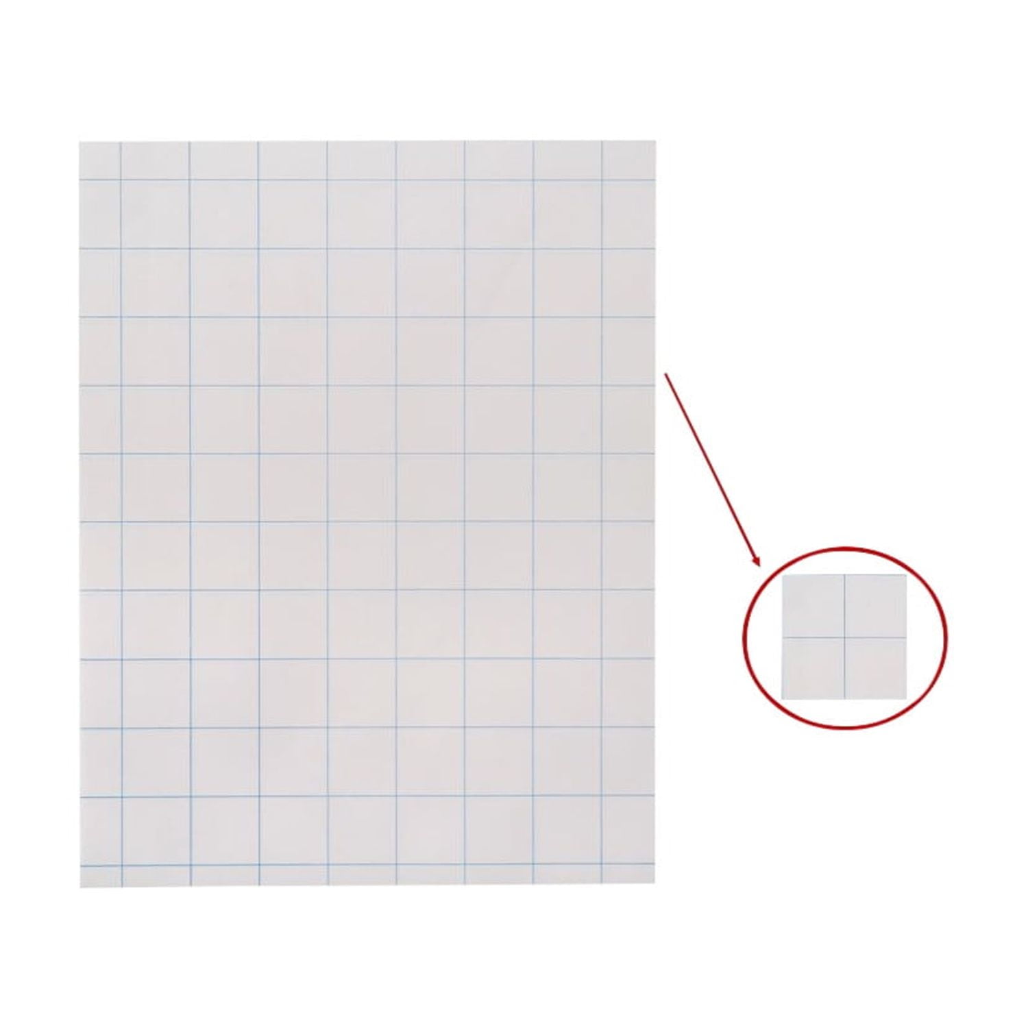 Graph Paper, 1 Inch Rule, 9 x 12 Inches, White, 500 Sheets