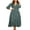 Vert, variante sur TheFound Robe Maxi pour Femmes à Manches 3/4, Robe Boutonnée à Imprimé Floral, Robe Bohème à Col en V