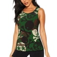 thumbnail image 1 of Fotbe Camouflage Skull Blusas Sin Mangas para Mujer – Estilo Casual, Corte Suelto, Slim-Fit, Cuello Redondo Deportivo, Tops de Verano para Gimnasio y Yoga-Small, 1 of 7