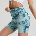thumbnail image 2 of SWSMCLT Women's Biker Yoga Shorts Summer High Waist Booty Short Leggings Pants Tie Dye Pastel Tummy Control Running Gym Workout Athletic Shorts Butt Lifting Ruched Green Medium, 2 of 4