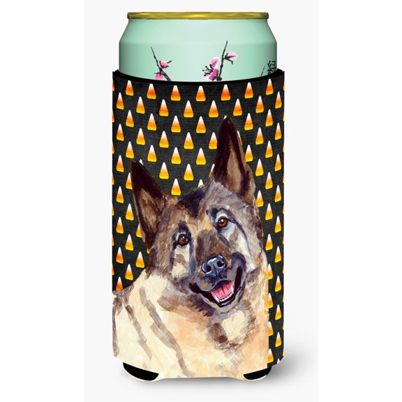 Norwegian Elkhound Candy Corn Halloween Portrait Tall Boy Hugger
