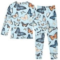 thumbnail image 2 of joogoo Butterfly Blue Pajamas Set Long Sleeve Soft Cotton Sleepwear 2 Piece 18M, 2 of 7