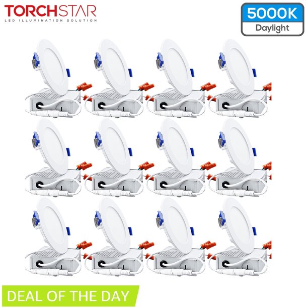 Torchstar 12 Pack 4 Inch Ultra Thin Led Recessed Lighting With Junction Box For Kitchen Living Room Dimmable Can Downlight 5000k Daylight Com - 4 Inch Low Profile Recessed Led Ceiling Lights Torchstar 12 Pack 4 Inch Ultra Thin Led Recessed Lighting With Junction Box For Kitchen Living Room Dimmable Can Downlight 5000k Daylight Com - 4 Inch Low Profile Recessed Led Ceiling Lights
