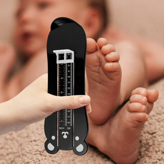STOBOK Black Shoe Sizer Measuring Tool for Home Use with Clear Foot Measurement Scale