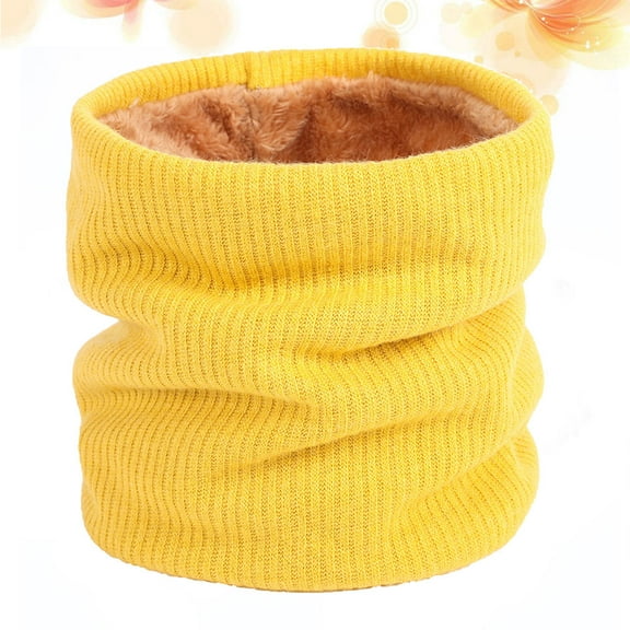 OFFIGAM Windproof Yellow Winter Scarf Chunky Soft Neck Warmer with Fluffy Lining