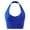 Blue, variant on Women Sports Bra Seamless Wireless V Neck High Support Open Back Yoga Gym Workout Crop Tank Top